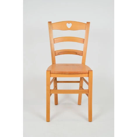 T M C S Tommychairs - Set 2 Chaises CUORE Pour Cuisine, Bar Et Salle à Manger, Robuste Structure En Bois De Hêtre Peindré En Couleur Miel Et Assise En Bois 5 T M C S Tommychairs - Set 2 Chaises CUORE Pour Cuisine, Bar Et Salle à Manger, Robuste Structure En Bois De Hêtre Peindré En Couleur Miel Et Assise En Bois – Image 3