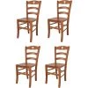 T M C S Tommychairs - Set 4 Chaises CUORE Pour Cuisine, Bar Et Salle Ã  Manger, Robuste Structure En Bois De HÃªtre PeindrÃ© En Couleur Cerisier Et Assise En Bois -banc et tabouret Soldes Boutique 36482491 1