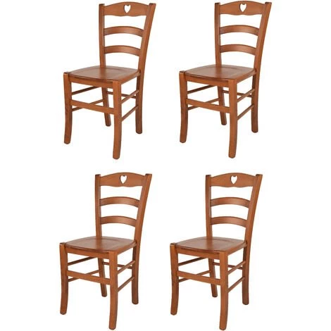 T M C S Tommychairs - Set 4 Chaises CUORE Pour Cuisine, Bar Et Salle à Manger, Robuste Structure En Bois De Hêtre Peindré En Couleur Cerisier Et Assise En Bois 3 T M C S Tommychairs - Set 4 Chaises CUORE Pour Cuisine, Bar Et Salle à Manger, Robuste Structure En Bois De Hêtre Peindré En Couleur Cerisier Et Assise En Bois