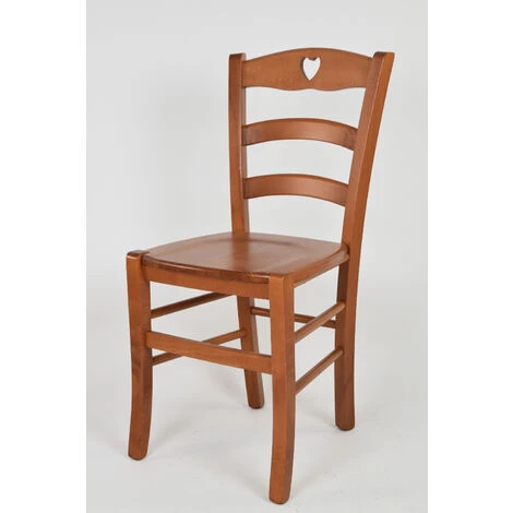 T M C S Tommychairs - Set 4 Chaises CUORE Pour Cuisine, Bar Et Salle à Manger, Robuste Structure En Bois De Hêtre Peindré En Couleur Cerisier Et Assise En Bois 4 T M C S Tommychairs - Set 4 Chaises CUORE Pour Cuisine, Bar Et Salle à Manger, Robuste Structure En Bois De Hêtre Peindré En Couleur Cerisier Et Assise En Bois – Image 2