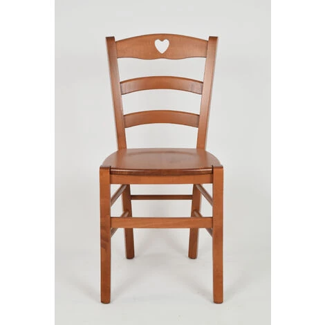 T M C S Tommychairs - Set 4 Chaises CUORE Pour Cuisine, Bar Et Salle à Manger, Robuste Structure En Bois De Hêtre Peindré En Couleur Cerisier Et Assise En Bois 5 T M C S Tommychairs - Set 4 Chaises CUORE Pour Cuisine, Bar Et Salle à Manger, Robuste Structure En Bois De Hêtre Peindré En Couleur Cerisier Et Assise En Bois – Image 3