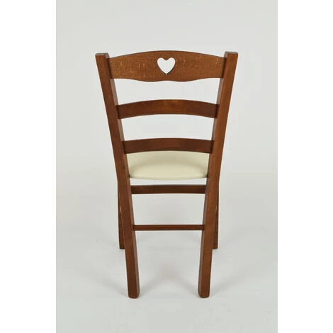 T M C S Tommychairs - Chaise CUORE Pour Cuisine, Bar Et Salle à Manger, Robuste Structure En Bois De Hêtre Peindré En Noyer Clair Et Assise Rembourrée Et Revêtue En Cuir Artificiel Couleur Ivoire - Noyer Clair/Ivoire 7 T M C S Tommychairs - Chaise CUORE Pour Cuisine, Bar Et Salle à Manger, Robuste Structure En Bois De Hêtre Peindré En Noyer Clair Et Assise Rembourrée Et Revêtue En Cuir Artificiel Couleur Ivoire - Noyer Clair/Ivoire – Image 5