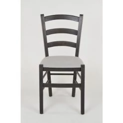 T M C S Tommychairs - Chaise VENICE Pour Cuisine, Bar Et Salle à Manger, Robuste Structure En Bois De Hêtre Peindré En Aniline Gris Foncé Et Assise Rembourrée Et Revêtue En Tissu Couleur Gris Perle -banc et tabouret Soldes Boutique 36482546 3