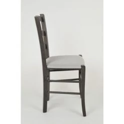 T M C S Tommychairs - Chaise VENICE Pour Cuisine, Bar Et Salle à Manger, Robuste Structure En Bois De Hêtre Peindré En Aniline Gris Foncé Et Assise Rembourrée Et Revêtue En Tissu Couleur Gris Perle -banc et tabouret Soldes Boutique 36482546 4
