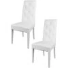 T M C S Tommychairs - Set 2 Chaises CHANTAL Pour Cuisine Et Salle Ã  Manger, Structure En Bois De HÃªtre PeindrÃ© En Blanc, Assise Et Dossier RembourrÃ©s Et RevÃªtus En Cuir Artificiel Blanc Avec Boutons -banc et tabouret Soldes Boutique 36482622 1