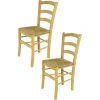 T M C S Tommychairs - Set 2 Chaises VENICE Pour Cuisine, Bar Et Salle à Manger, Robuste Structure En Bois De Hêtre Peindré En Couleur Naturelle Et Assise En Paille 2 T M C S Tommychairs - Set 2 Chaises VENICE Pour Cuisine, Bar Et Salle à Manger, Robuste Structure En Bois De Hêtre Peindré En Couleur Naturelle Et Assise En Paille -banc et tabouret Soldes Boutique 36482630 1