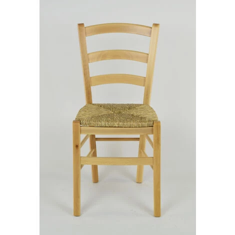 T M C S Tommychairs - Set 2 Chaises VENICE Pour Cuisine, Bar Et Salle à Manger, Robuste Structure En Bois De Hêtre Peindré En Couleur Naturelle Et Assise En Paille 5 T M C S Tommychairs - Set 2 Chaises VENICE Pour Cuisine, Bar Et Salle à Manger, Robuste Structure En Bois De Hêtre Peindré En Couleur Naturelle Et Assise En Paille – Image 3