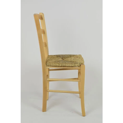 T M C S Tommychairs - Set 2 Chaises VENICE Pour Cuisine, Bar Et Salle à Manger, Robuste Structure En Bois De Hêtre Peindré En Couleur Naturelle Et Assise En Paille 6 T M C S Tommychairs - Set 2 Chaises VENICE Pour Cuisine, Bar Et Salle à Manger, Robuste Structure En Bois De Hêtre Peindré En Couleur Naturelle Et Assise En Paille – Image 4