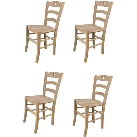 T M C S Tommychairs - Set 4 Chaises CUORE Pour Cuisine, Bar Et Salle à Manger, Robuste Structure En Bois De Hêtre Poli, Non Traité, 100% Naturel Et Assise En Bois 3 T M C S Tommychairs - Set 4 Chaises CUORE Pour Cuisine, Bar Et Salle à Manger, Robuste Structure En Bois De Hêtre Poli, Non Traité, 100% Naturel Et Assise En Bois