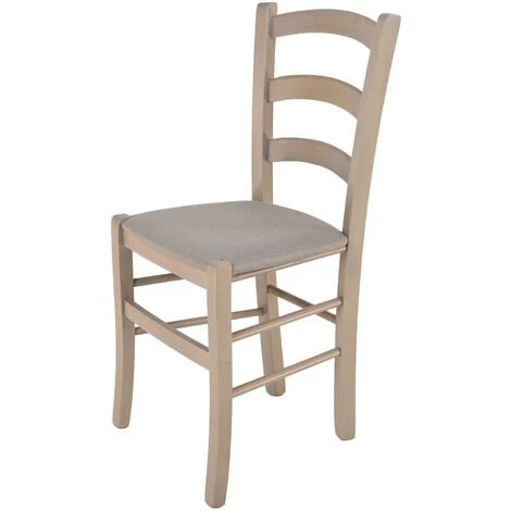 T M C S Tommychairs - Chaise VENICE Pour Cuisine, Bar Et Salle à Manger, Robuste Structure En Bois De Hêtre Peindré En Aniline Grise Claire Et Assise Rembourrée Et Revêtue En Tissu Couleur Chamois 3 T M C S Tommychairs - Chaise VENICE Pour Cuisine, Bar Et Salle à Manger, Robuste Structure En Bois De Hêtre Peindré En Aniline Grise Claire Et Assise Rembourrée Et Revêtue En Tissu Couleur Chamois