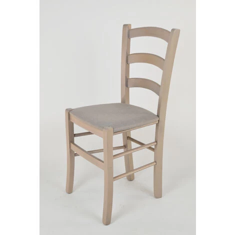 T M C S Tommychairs - Chaise VENICE Pour Cuisine, Bar Et Salle à Manger, Robuste Structure En Bois De Hêtre Peindré En Aniline Grise Claire Et Assise Rembourrée Et Revêtue En Tissu Couleur Chamois 4 T M C S Tommychairs - Chaise VENICE Pour Cuisine, Bar Et Salle à Manger, Robuste Structure En Bois De Hêtre Peindré En Aniline Grise Claire Et Assise Rembourrée Et Revêtue En Tissu Couleur Chamois – Image 2