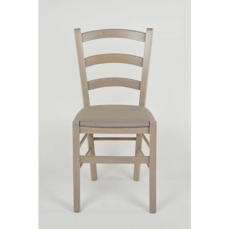 T M C S Tommychairs - Chaise VENICE Pour Cuisine, Bar Et Salle à Manger, Robuste Structure En Bois De Hêtre Peindré En Aniline Grise Claire Et Assise Rembourrée Et Revêtue En Tissu Couleur Chamois 5 T M C S Tommychairs - Chaise VENICE Pour Cuisine, Bar Et Salle à Manger, Robuste Structure En Bois De Hêtre Peindré En Aniline Grise Claire Et Assise Rembourrée Et Revêtue En Tissu Couleur Chamois – Image 3
