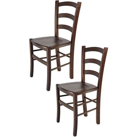 T M C S Tommychairs - Set 2 Chaises VENICE Pour Cuisine, Bar Et Salle à Manger, Robuste Structure En Bois De Hêtre Peindré En Couleur Noyer Foncé Et Assise En Bois 3 T M C S Tommychairs - Set 2 Chaises VENICE Pour Cuisine, Bar Et Salle à Manger, Robuste Structure En Bois De Hêtre Peindré En Couleur Noyer Foncé Et Assise En Bois