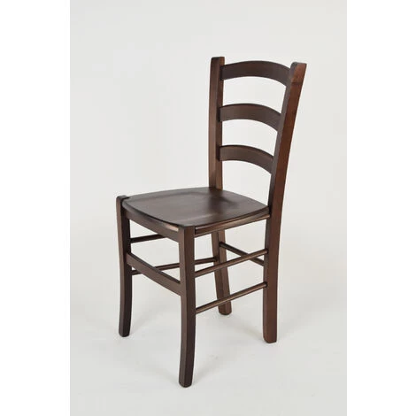 T M C S Tommychairs - Set 2 Chaises VENICE Pour Cuisine, Bar Et Salle à Manger, Robuste Structure En Bois De Hêtre Peindré En Couleur Noyer Foncé Et Assise En Bois 4 T M C S Tommychairs - Set 2 Chaises VENICE Pour Cuisine, Bar Et Salle à Manger, Robuste Structure En Bois De Hêtre Peindré En Couleur Noyer Foncé Et Assise En Bois – Image 2