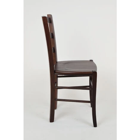 T M C S Tommychairs - Set 2 Chaises VENICE Pour Cuisine, Bar Et Salle à Manger, Robuste Structure En Bois De Hêtre Peindré En Couleur Noyer Foncé Et Assise En Bois 6 T M C S Tommychairs - Set 2 Chaises VENICE Pour Cuisine, Bar Et Salle à Manger, Robuste Structure En Bois De Hêtre Peindré En Couleur Noyer Foncé Et Assise En Bois – Image 4