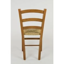 T M C S Tommychairs - Set 4 Chaises VENICE Pour Cuisine, Bar Et Salle à Manger, Robuste Structure En Bois De Hêtre Peindré En Couleur Chêne Et Assise En Paille - Chêne -banc et tabouret Soldes Boutique 36482712 5