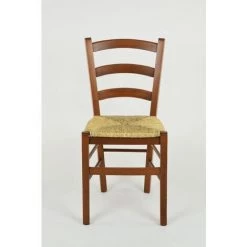 T M C S Tommychairs - Chaise VENICE Pour Cuisine, Bar Et Salle à Manger, Robuste Structure En Bois De Hêtre Peindré En Couleur Noyer Clair Et Assise En Paille - Noix -banc et tabouret Soldes Boutique 36482715 3