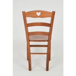 T M C S Tommychairs - Chaise CUORE Pour Cuisine, Bar Et Salle à Manger, Robuste Structure En Bois De Hêtre Peindré En Couleur Cerisier Et Assise En Bois - Cerisier -banc et tabouret Soldes Boutique 36482718 5