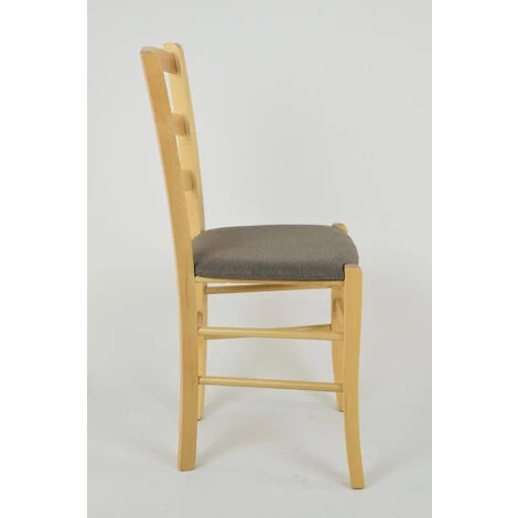 T M C S Tommychairs - Chaise VENICE Pour Cuisine, Bar Et Salle à Manger, Robuste Structure En Bois De Hêtre Peindré En Couleur Naturel Et Assise Rembourrée Et Revêtue En Tissu Couleur Chevreuil - Naturel/Chevreuil 6 T M C S Tommychairs - Chaise VENICE Pour Cuisine, Bar Et Salle à Manger, Robuste Structure En Bois De Hêtre Peindré En Couleur Naturel Et Assise Rembourrée Et Revêtue En Tissu Couleur Chevreuil - Naturel/Chevreuil – Image 4