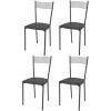 T M C S Tommychairs - Set 4 Chaises ELEGANCE Pour Cuisine, Bar Et Salle à Manger, Robuste Structure En Acier Peindré En Couleur Gris Foncé Et Assise Rembourrée Et Revêtue En Cuir Artificiel Couleur Gris Foncé - Gris Foncé -banc et tabouret Soldes Boutique 36482737 1