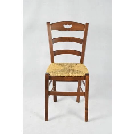 T M C S Tommychairs - Chaise VALENTINA Pour Cuisine, Bar Et Salle à Manger, Robuste Structure En Bois De Hêtre Peindré En Couleur Noix Et Assise En Paille 5 T M C S Tommychairs - Chaise VALENTINA Pour Cuisine, Bar Et Salle à Manger, Robuste Structure En Bois De Hêtre Peindré En Couleur Noix Et Assise En Paille – Image 3