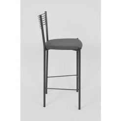 T M C S Tommychairs - Set 2 Tabourets ELEGANCE Pour Cuisine, Bar Et Salle à Manger, Robuste Structure En Acier Peindré En Couleur Gris Foncé Et Assise Rembourrée Et Revêtue En Cuir Artificiel Couleur Gris Foncé -banc et tabouret Soldes Boutique 36482812 4
