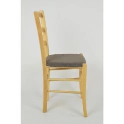 T M C S Tommychairs - Set 2 Chaises VENICE Pour Cuisine, Bar Et Salle Ã  Manger, Robuste Structure En Bois De HÃªtre PeindrÃ© En Couleur Naturel Et Assise RembourrÃ©e Et RevÃªtue En Tissu Couleur Chevreuil -banc et tabouret Soldes Boutique 36482819 4