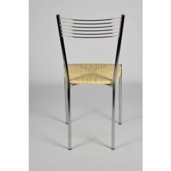 T M C S Tommychairs - Set 4 Chaises ELEGANCE Pour Cuisine, Bar Et Salle à Manger, Robuste Structure En Acier Chromé Et Assise En Fausse Paille Couleur Ivoire Naturel - Ivoire -banc et tabouret Soldes Boutique 36482827 5