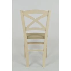 T M C S Tommychairs - Chaise CROSS Pour Cuisine, Bar Et Salle Ã  Manger, Robuste Structure En Bois De HÃªtre PeindrÃ© En Couleur Aniline Blanche Et Assise RembourrÃ©e Et RevÃªtue En Tissu Couleur Chanvre -banc et tabouret Soldes Boutique 36482897 5