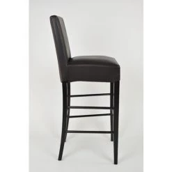 T M C S Tommychairs - Tabouret LUISA Pour Cuisine, Bar Et Salle Ã  Manger, Robuste Structure En Bois De HÃªtre PeindrÃ© En Couleur WengÃ©, Assise Et Dossier RembourrÃ©s Et RevÃªtus En Cuir Artificiel Couleur Brun -banc et tabouret Soldes Boutique 36482903 4