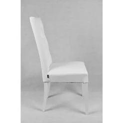T M C S Tommychairs - Set 4 Chaises CHANTAL Pour Cuisine Et Salle à Manger, Structure En Bois De Hêtre Peindré En Blanc, Assise Et Dossier Rembourrés Et Revêtus En Cuir Artificiel Blanc Avec Boutons -banc et tabouret Soldes Boutique 36482909 4
