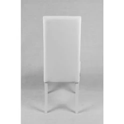 T M C S Tommychairs - Set 4 Chaises CHANTAL Pour Cuisine Et Salle à Manger, Structure En Bois De Hêtre Peindré En Blanc, Assise Et Dossier Rembourrés Et Revêtus En Cuir Artificiel Blanc Avec Boutons -banc et tabouret Soldes Boutique 36482909 5