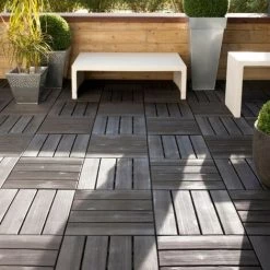 Centrale Brico Dalle Clipsable Polypropylène Easy, Noir, L.38 X L.38 Cm X Ep.25 Mm