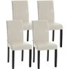 CLP Lot De 4 Chaises De Salle à Manger Ina Similicuir Avec Pieds En Bois Beige Noir -banc et tabouret Soldes Boutique 36566479 1