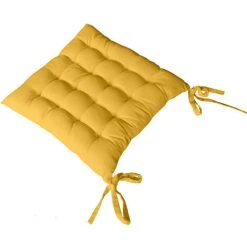 ENJOY HOME Assise Matelassée 38 X 38 X 3 Cm LOLA 100% Coton - JAUNE