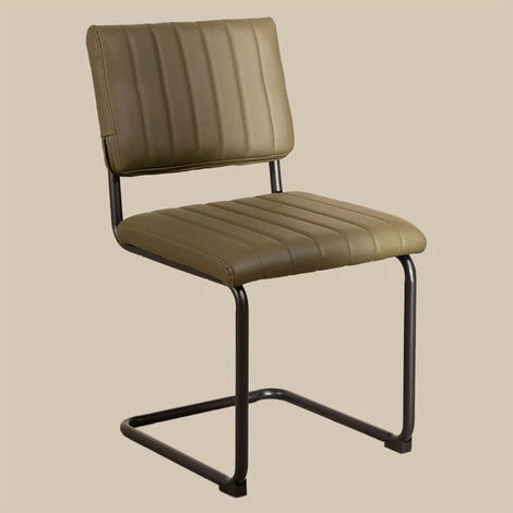 Chaise En Similicuir Orwell SKLUM En Similicuir - Fer Vert Kaki - Vert Kaki 3 Chaise En Similicuir Orwell SKLUM En Similicuir - Fer Vert Kaki - Vert Kaki