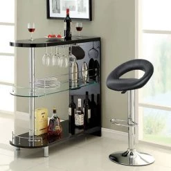 YONGQING 2* Tabourets De Bar Rembourré Simili Cuir Ménager Réglable En Hauteur Rond Noir - Noir -banc et tabouret Soldes Boutique 36841857 5