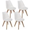 YONGQING Chaises Scandinaves Simple Blanc Et Bois Clair (lot De 4) - Blanc 2 YONGQING Chaises Scandinaves Simple Blanc Et Bois Clair (lot De 4) - Blanc -banc et tabouret Soldes Boutique 36873165 1