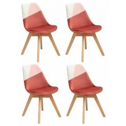 ATMOSPHERA, CRATEUR D'INTRIEUR Lot De 4 Chaises Design "Baya" 81cm Rose Blush