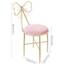 UNHO Chaise Coiffeuse Lot De 2 - Fauteuil Noeud Papillon En Fer Et Velours 29x29x80cm Chaise Lounge Moderne Pour Salon Spa Café Pub Cuisine - Rose 8 UNHO Chaise Coiffeuse Lot De 2 - Fauteuil Noeud Papillon En Fer Et Velours 29x29x80cm Chaise Lounge Moderne Pour Salon Spa Café Pub Cuisine - Rose -banc et tabouret Soldes Boutique 36924437 3