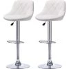YONGQING Lot De 2 Tabourets De Bar Design Avec Dossier Blanc Hauteur Réglable - Blanc -banc et tabouret Soldes Boutique 36927449 1