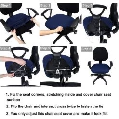 BRIDAY Housses De Siège De Chaise D'ordinateur De Bureau En Jacquard Extensible, Protecteurs De Coussin De Siège De Chaise De Bureau Anti-poussière Lavables Amovibles - Noir 9 BRIDAY Housses De Siège De Chaise D'ordinateur De Bureau En Jacquard Extensible, Protecteurs De Coussin De Siège De Chaise De Bureau Anti-poussière Lavables Amovibles - Noir -banc et tabouret Soldes Boutique 37006443 4