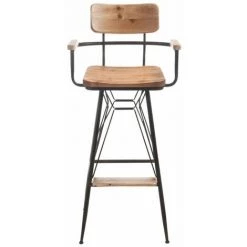 Paris Prix - Tabouret De Bar Métal & Bois "ina" 111cm Naturel -banc et tabouret Soldes Boutique 37015722 2