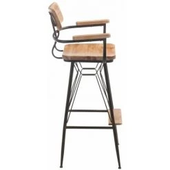 Paris Prix - Tabouret De Bar Métal & Bois "ina" 111cm Naturel -banc et tabouret Soldes Boutique 37015722 3