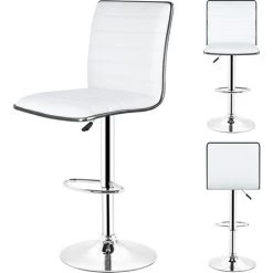 YONGQING Tabouret De Bar Lot De 4, Tabouret De Bar Design, Chaise De Bar Noir Pivotant Et Réglable En Hauteur 60- 81cm - Blanc -banc et tabouret Soldes Boutique 37028137 3