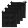 BRIDAY Set Coussins De Chaise De Jardin, Coussins De Si&egrave;ge 40x40cm Coussins De Chaise De Salle &agrave; Manger Patio Terrasse Jardin Ext&eacute;rieur - D&eacute;coration De Mobilier De Jardin (4 Pi&egrave;ces, Noir)