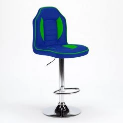 SUPERSTOOL Tabouret Haut Salle De Jeux Et Bar En Similicuir Design Racing | Bleu -banc et tabouret Soldes Boutique 37217814 3