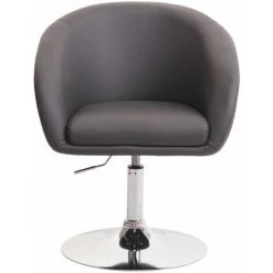 Chaise De Salle à Manger HHG-247, Chaise De Salon Pivotante, Réglable En Hauteur En Similicuir ~ Gris -banc et tabouret Soldes Boutique 37218059 2