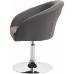 Chaise De Salle à Manger HHG-247, Chaise De Salon Pivotante, Réglable En Hauteur En Similicuir ~ Gris -banc et tabouret Soldes Boutique 37218059 3