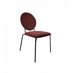 MEUBLETMOI Lot 2 Chaises Rouge Médaillon Velours Pieds Métal - BROADWAY 9088 - Rouge -banc et tabouret Soldes Boutique 37222034 3